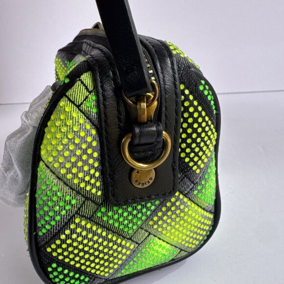 Kurt Geiger Neon Yellow Kensington Leather Inner Pockets Travel Crossbody Bag - Picture 4 of 9